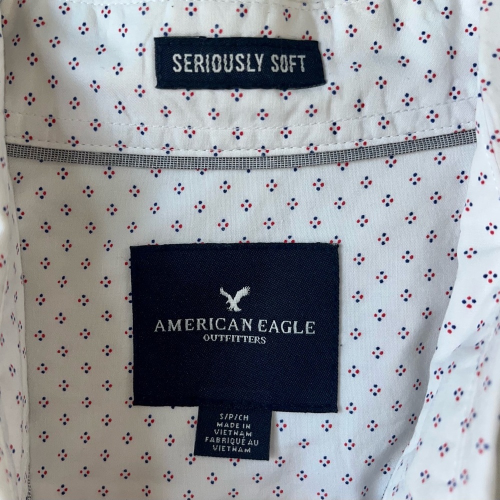American Eagle Men’s Seriously Soft White Button Down